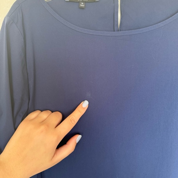 Lafayette 148 Blue Dress Tie Sleeves Modest Church Office - Picture 5 of 9